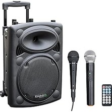 Nacario Ibiza - PORT10VHF-BT - Taşınabilir Hoparlör, 10 Inç (25,4 Cm)/maks. 500W, 2 Mikrofonlu (Kablolu ve Vhf), Uzaktan Kumanda ve Koruyucu Kılıf - Bluetooth, Usb, Sd - 5-7 Saat Bağımsız Çalışma Süresi
