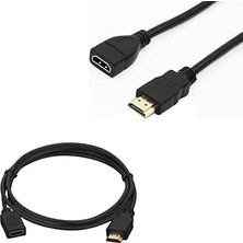 Nacario Erkek Di̇şi̇ Gold Uçlu 50 cm Uzatma HDMI Kablo (Mi̇ni̇ Hd Rec. Içi̇n)