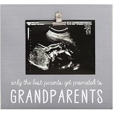 Nacario Pearhead Sonogram Fotoğraf Çerçevesi Büyükanne ve Büyükbaba Için Bebek Hatıra Resim Çerçevesi, Hamilelik Duyurusu, Bebeğin Ilk Noel Hediyeleri, Tatil Hediyeleri, Bebek Tatil Hediyeleri, Gri