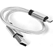 Nacario 30 cm Halat Micro USB Kablo Gri