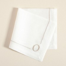Nacario Monogram Peçete 45X45 cm Ekru