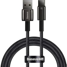 Nacario Baseus Tungsten Gold Hızlı Şarj Kablosu USB To Type-C 100W, 1m, Siyah