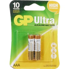 Nacario Gp Batteries GP24AU Ultra Alkalin LR03/E92/AAA Ince Kalem Pil, 1.5 Volt, 2'li Kart
