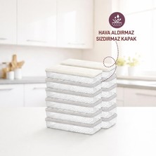 Nacario Selka Home - Nora 12'li 1.2 Litre Küçük Boy Ekru Saklama Kabı