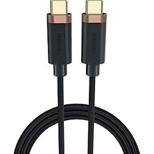 Nacario Duracell 1m Usb-C To Usb-C Örgülü Şarj Kablosu - Siyah