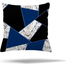 Nacario Pelangi Geometrik Çizgili Etnik Desen Gizli Fermuarlı Yastık Kılıfı Kırlent Kılıfı Koltuk Yastık Kılıfı, Siyah-Lacivert 45 x 45