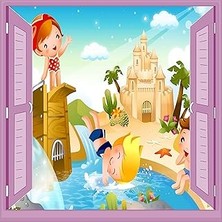 Nacario Çocuk Odası Bebek Odası Pencere Poster Duvar Kağıdı Tatil