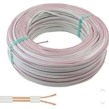 Nacario 10 Metre Elektrik Hoparlör Kablosu, 2x0,75 Çiftli Kablo, Tesisat Kablosu, Beyaz