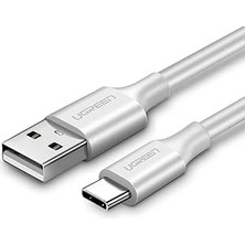Nacario Ugreen USB Type-C Şarj ve Data Kablosu, 1 Metre, Beyaz