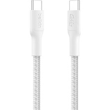 Nacario Belkin Eco Örgülü Usb-C - Usb-C Kablosu, 1 M, 240 W, Yumuşak, Esnek Hızlı Şarj Kablosu, iPhone 16, Galaxy S25, Pixel 9, Macbook, iPad Pro ve Daha Fazlası Için Tip-C Şarj Kablosu - Beyaz (Usb 2.0)