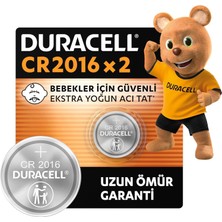 Nacario Duracell 2016 Lityum Düğme Piller (2’li Paket) 3V, Bebek Güvenlik Teknolojisi, Anahtarlık, Ev Tipi Kumandalar, Akıllı Bilekliklerde Kullanım, Bebek Güvenlikli Paketleme