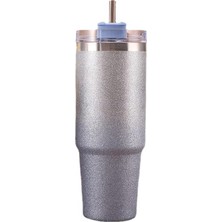 Nacario 304 L Çelik Mavi Işıltılı 890 ml Pipetli Soğuk Sıcak El Termos CIN940MV