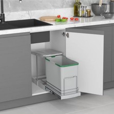 Nacario Starax Tls. Raylı Plastik Gövde Çöp Kovası 24 Lt.-Gri Çok Renkli Tek Ebat Zsx S-2571-G