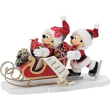 Nacario Department 56 Possible Dreams Disney Mickey ve Minnie Mouse Buz Üzerinde Eğlenceli Heykelcik, 18,7 Cm, Çok Renkli