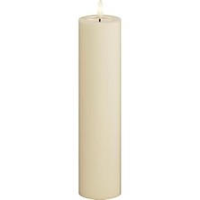 Nacario Deluxe Homeart Iç Mekan Alevsiz LED Mum - Krem - Gerçek Alevli ™ Teknoloji - Pille Çalışan Mum (5 x 20 Cm)