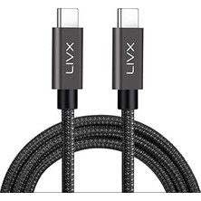 Nacario Livx Force 100W Type-C To Type-C USB 3.1 Gen2 10 Gbps 4k@60hz Hızlı Şarj Data ve Görüntü Aktarım Kablosu Örgülü Gn (50 Cm)