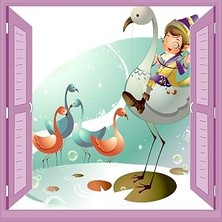 Nacario Çocuk Odası Bebek Odası Pencere Poster Duvar Kağıdı Kuşlar
