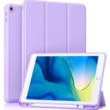 Nacario Undeplus iPad 7. Nesil 10.2" ile Uyumlu Kılıf Kalem Bölmeli Smart Case A2197 A2198 A2200 Lila