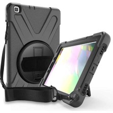 Nacario Zore Galaxy ile Uyumlu Tab S6 Lite P610 Kılıf Defender Tablet Silikon Siyah
