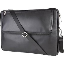 Nacario 2k S.deri Laptop Çantası,tablet Çantası,14'' Inç,vegan,omuz ve Valiz Askılı,aksesuar ve Evrak Cepli,25.5 * 36 * 2 Cm.,siyah