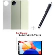 Nacario Constraın - Xiaomi Redmi Pad Se 2024 8.7 Inç ile Uyumlu Şeffaf Silikon Tablet Kılıfı + Ekran Koruyucu + Kalem
