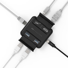 Nacario 5-In-1 Usb-C Hub ve Çoklayıcı | Ethernet, HDMI ve 60W Pd | MacBook ve Usb-C Laptoplar Için Profesyonel Hub Siyah