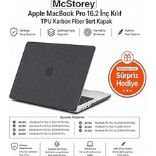 Nacario Mcstorey MacBook Pro 16.2 Inç Kılıf A2485 A2780 A2991 A3403 A3186 A3428 A3429 Uyumlu Karbon Fiber Görünümlü Sert Kapak Ince Hafif Koruyucu Hard Case Siyah