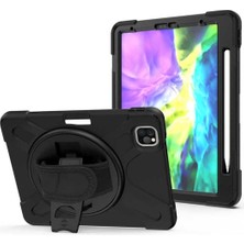 Nacario Constraın - Apple iPad Pro 11 2020 2.nesil ile Uyumlu Tank Kılıf Omuz Askılı 360 Dönen Standlı Tam Koruma Zırh Kapak