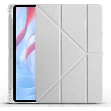 Nacario Constraın - Huawei ile Uyumlu Honor Pad X8 Pro 11.5' Kılıf Tri Folding Kalem Bölmeli Standlı Kılıf - Gri