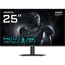 Nacario Gıgabyte G25F2A 25" Ss IPS Gaming Monitor, Full Hd (1920X1080), 240Hz, 1ms Gtg, Mat Ekran, HDMI & Displayport, Hdr Ready, 95% Srgb, Amd Freesync Premium, Dahili Hoparlör