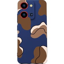 Nacario S19 Max Pro S Zoom ile Uyumlu Kamera Korumalı Silikon Kılıf, Lacivert, Baskılı