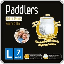 Nacario Paddlers Yetişkin Hasta Emici Külot Bez Large (L) 7 Adet – Yüksek Emicilik, Sızdırmaz
