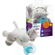 Nacario Philips Avent Snuggle Elefant SCF348/13, Kuscheltier Mit Schnuller Ultra Soft, Perfektes Geschenk Für Neugeborene Und Babys, Schnullertier