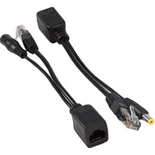 Nacario Alfais 4252 Ip Kamera Kablosu Poe Set Ethernet Adaptör Güç Power Kablosu, Siyah