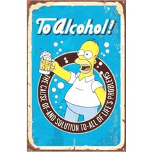 Nacario Dekolia Kuşe Kağıt Duvar Posteri Simpsonlar Retro Vintage DRTR0039