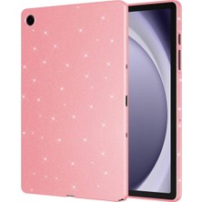 Nacario Constraın - Samsung Galaxy Tab A9 Plus ile Uyumlu Tablet Kılıf Renkli Simli Işıltılı Silikon Kapak - Pembe 1