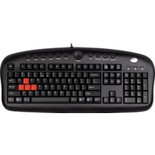 Nacario A4TECH A4 Tech KB-28G Q Türkçe Multimedya Gaming (Oyuncu) Klavye, Oyunculara Özek Kaucuk Değiştirilebilir (A,s,w,d ) Tuşlar Siyah