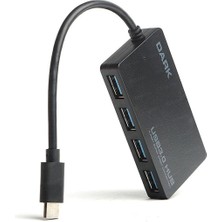 Nacario Dark Connect Master 4 Port USB Type-C Hub U31X4