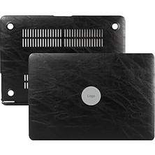 Nacario Mcstorey MacBook Pro 13 Inç Kılıf A2338 M2 M1 Uyumlu Premium Siyah Deri Dokulu Sert Kapak Hard Case A1706 A1708 A1989 A2159 A2251 A2289 Siyah