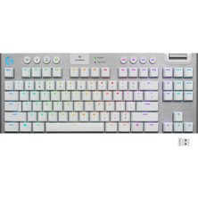 Nacario Logitech G 915 Lıghtspeed Tkl Kablosuz Mekanik Oyun Klavyesi, Rakam Bloğu Yok, Taktiler Gl Tuş Anahtarı, Düz Profilli, Abd Qwerty Düzeni, Beyaz