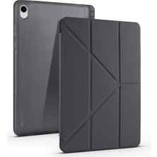 Nacario Zore Galaxy ile Uyumlu Tab S11 Kılıf Zore Tri Folding Kalem Bölmeli Standlı Kılıf Siyah