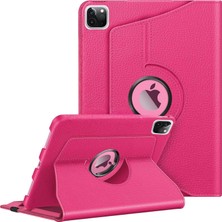 Nacario Babilden Apple iPad Yatay ve Dikey Standlı 360 Derece Döner Tablet Kılıfı (Ipad Pro 13 2024 M4 Pembe)