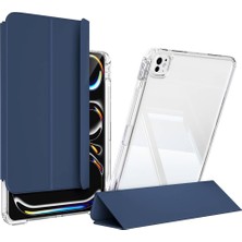 Nacario Zore ​​​apple ile Uyumlu iPad Pro 11 2024 Kılıf Magnetik Ayrılabilen Airbagli Sliding Tablet Kılıfı Lacivert