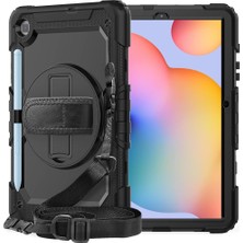 Nacario Samsung Galaxy Tab S6 Lite 2024 P620 P610 ile Uyumlu Kılıf Defender Askılı Pars Case Fuji 13-15-17 Siyah