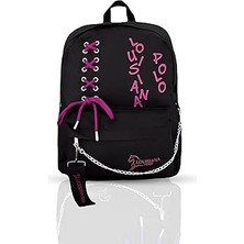 Nacario Louisiana Polo Laptop Bölmeli Okul Çantası Siyah Pembe 1141