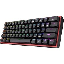 Nacario Redragon K617-RGB 16,8 Milyon Rgb Aydınlatma, Red Switch Fizz%60 Q Türkçe Kablolu Mekanik Oyuncu Klavyesi Siyah