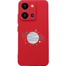 Nacario S19 Max Pro S Zoom ile Uyumlu Silikon Kılıf, Kamera Korumalı, Kırmızı