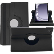 Nacario Happy Trend Samsung Galaxy Tab A9 Plus X210 360 Derece Döner Yatay ve Dikey Standlı Tablet Kılıfı Siyah