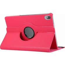 Nacario Constraın - Lenovo Tab P11 Pro 11.2" 2.nesil ile Uyumlu Dönebilen Standlı Kılıf-Pembe Koyu 4
