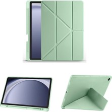 Nacario Constraın - Samsung Galaxy Tab A9 SM-X110 8.7 Inç ile Uyumlu Kılıf Kalem Bölmeli Smart Standlı Uyku Modlu Kapak - Yeşil 1